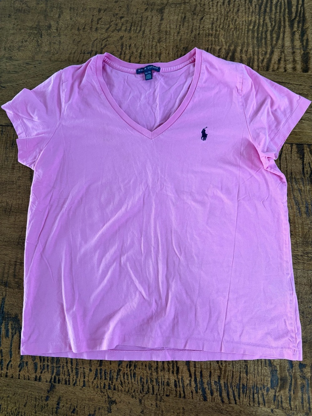 Ralph Lauren Light Pink V-Neck Short Sleeve Polo Tee Size XL